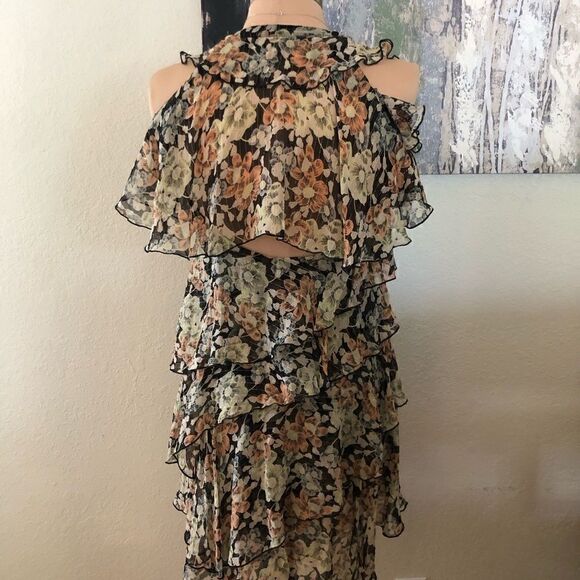 The Kooples “Wanted Ruffle Dress” Floral Ruffled Tiered Dress Women’s 1 XS/SM - Picture 4 of 13